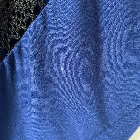 Serena Williams Signature Statement Blue and Black Cardigan Lace and Fringe M/L - Picture 16 of 16